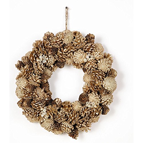 15 Inch Pine Cone on a wire base Jewel Glitter Wreath.