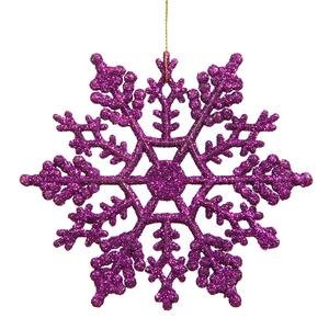 Vickerman 625″ Purple Glitter Snowflake Christmas Ornaments, 12 per Box