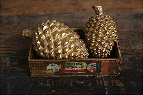 Resin Pine Cone Ornament in Gold – 3.75″ Round x 6.25″ Tall