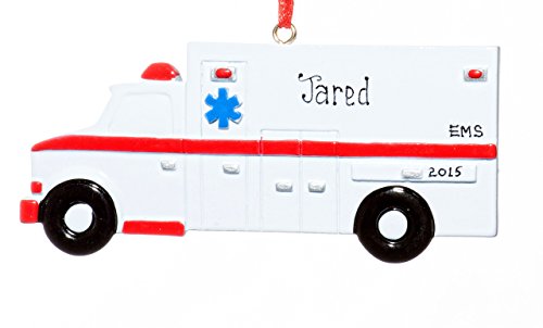 Christmas Holiday EMT Ambulance Ornament-Free Name Personalized-Shipped In One Day
