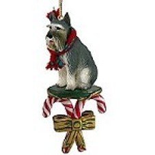 Schnauzer Giant Gray Candy Cane Ornament by Conversation Concepts
