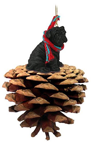 Conversation Concepts Shar Pei Black Pinecone Pet Ornament