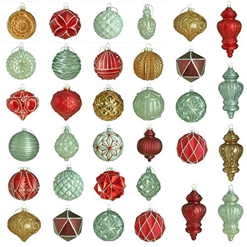 Martha Stewart Living Winter Tidings Glass Ornament Set (50-Count)