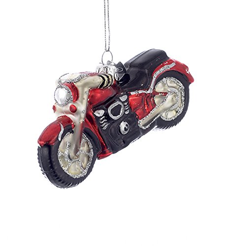 Kurt Adler Noble Gems Glass Motorcycle Ornament, 4.25-Inch