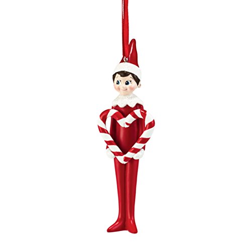 Department 56 Elf on The Shelf From Candy Cane Heart Ornament 5 In