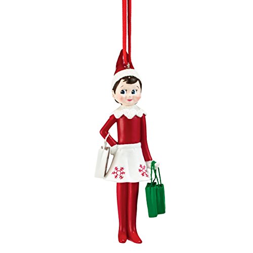 Department 56 Elf On The Shelf Girl Elf Shopping Ornament 4.75″ H