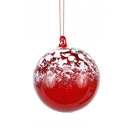 Sage & Co. XAO19461RW Glass Ball with Snow Ornament (4 Pack)