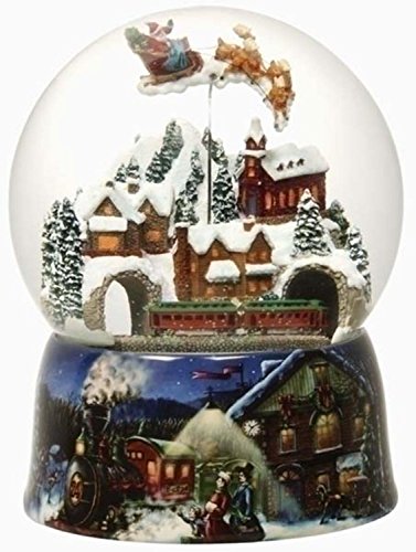 8″ Musical & Animated Victorian Christmas Village Snow Globe Glitterdome