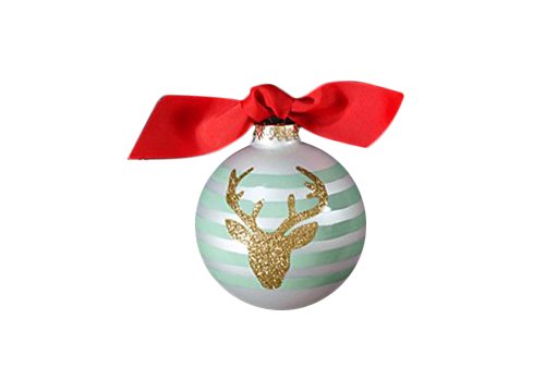 Coton Colors Glitter Deer Glass Ornament