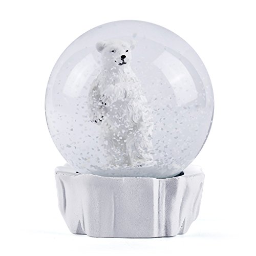 WOBAOS Snow Globe crafts- Sculptured Resin Water Ball – Christmas Valentine’s day birthday holiday new year’s gift (Diameter 80mm, White)