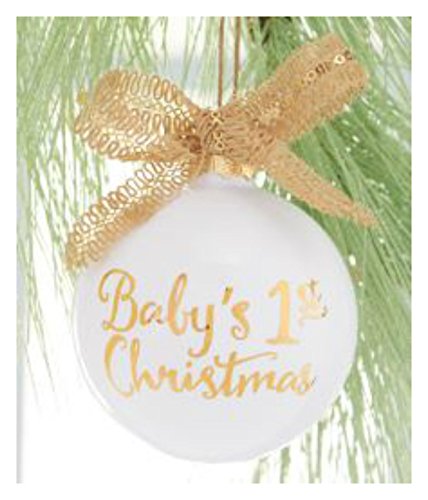 Mud Pie Baby’s First Gold Ornament Stroller White