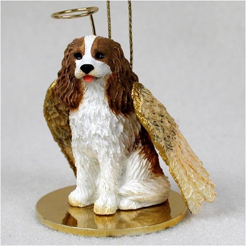 Cavalier King Charles Spaniel Angel Dog Ornament – Brown & White