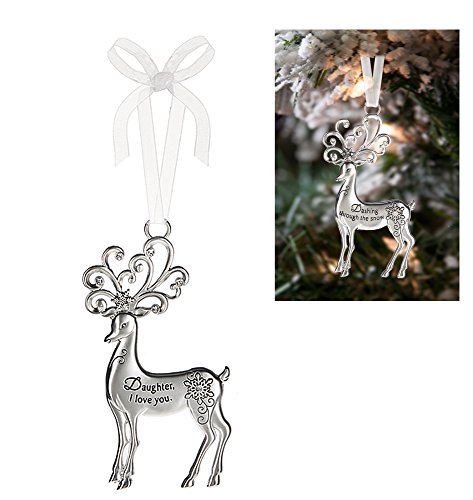 Prancing Reindeer Ornament: Daughter, I Love You – By Ganz