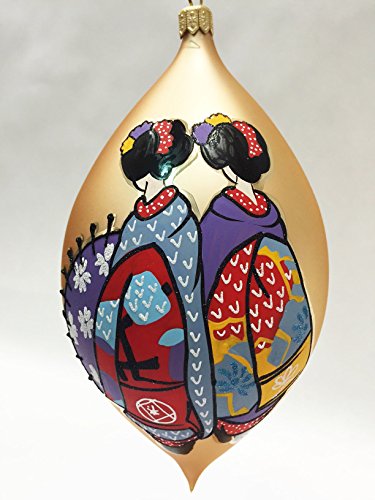 Ornaments to Remember: TWO GEISHA STROLLING Christmas Ornament