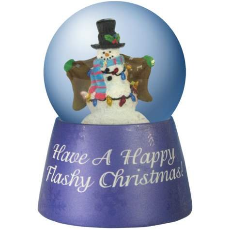 Holly Jollies Happy Flashy Christmas Water Globe