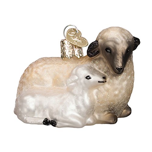 Old World Christmas Sheep with Lamb Glass Blown Ornament