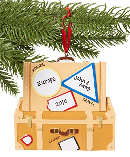 Personalized Travel Suitcases Ornament