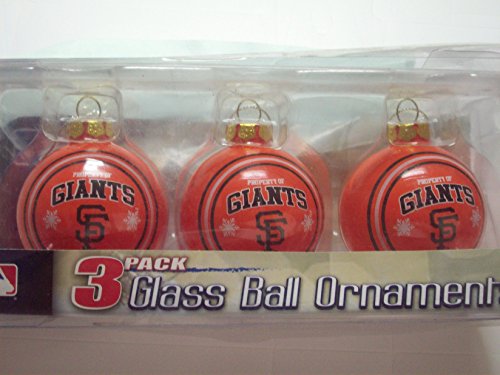 Forever Collectibles San Francisco Giants 3 Pack Glass Ornament Set
