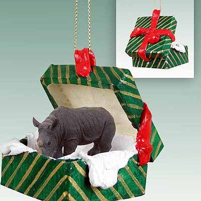 Rhinoceros Gift Box Christmas Ornament – DELIGHTFUL!