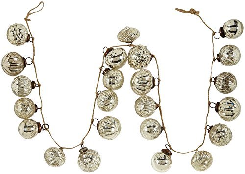 Creative Co-Op mercury glass ornament garland, antique silver by Creative Co-op