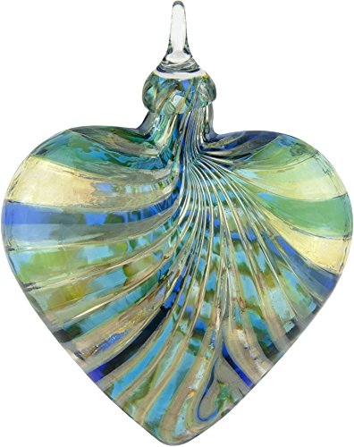 Glass Eye Studio Marina Blue Designer Heart Ornament