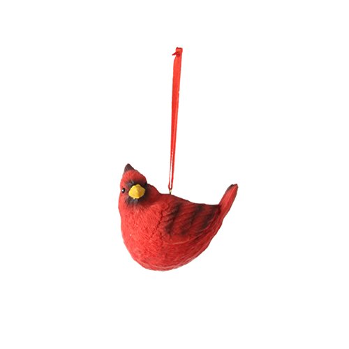 Small Red Cardinal Hanging Christmas Tree Ornament with ribbon, 2.75 Inches