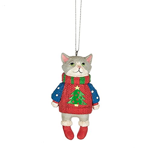 Midwest CBK 3.5″ Cat with Ugly Sweater Ornament