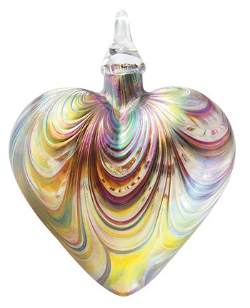 Glass Eye Studio Designer Burgundy Feather Heart Ornament