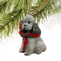 Poodle Sport Cut Miniature Dog Ornament – Gray