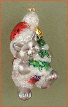 Cobane Studio LLC COBANEB110 Kitty’s Christmas Gray Ornament