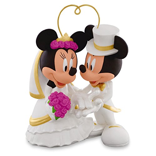 Hallmark I Do Times Two Mickey and Minnie Porcelain Wedding Ornament Wedding Anniver…