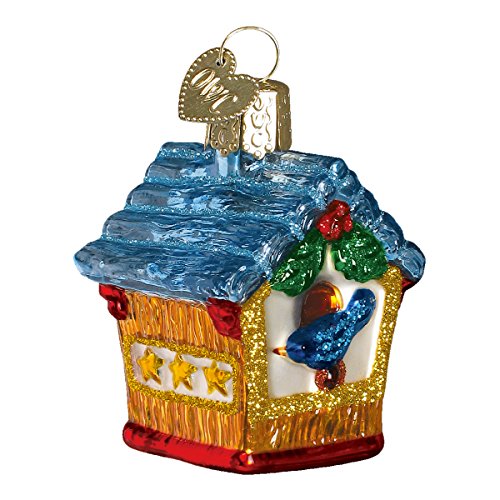 Old World Christmas Miniature Birdhouse Glass Blown Ornament