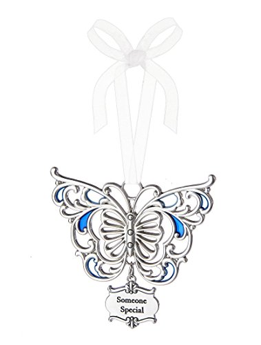 Ganz 3″ Beautiful Zinc Butterfly Ornament with Heartfelt Message Featuring White Organza Ribbon for Hanging (Someone Special)