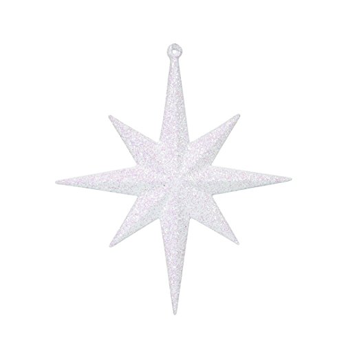 Vickerman M167201 Plastic Iridescent Glitter Bethlehem Star 4/Box, 8″, White