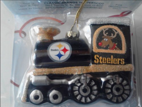 2013 Pittsburgh Steelers Blown Glass Train Ornament For Christmas Tree