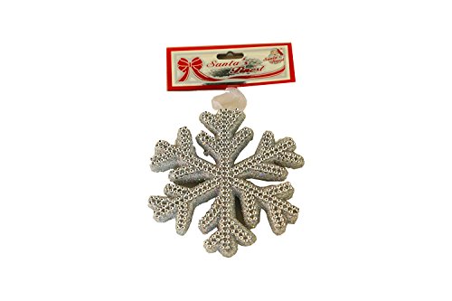 2 Piece Beautiful Large Silver Rhinestone Snowflake Ornament Perfect for Silver Christmas Themes, Large or Small Trees, and as Beautiful Accent Piece Ornaments