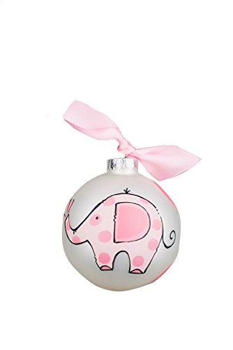 Glory Haus Baby’s First Pink Elephant Glass Ornament, 4″