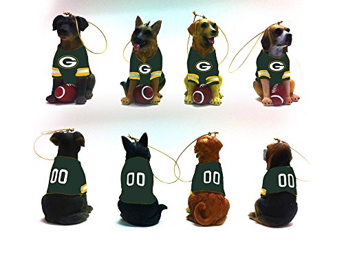 Team Dog Ornaments, 4 Assort., Green Bay Packers