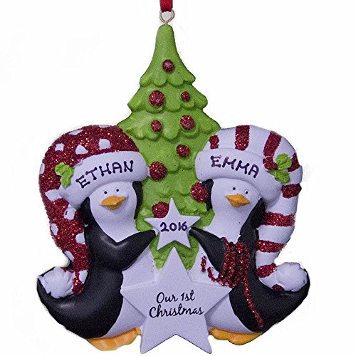 Personalized Penguin Couple Ornament-Free Personalization