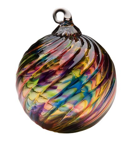 Glass Rainbow Twist Globe Ornament