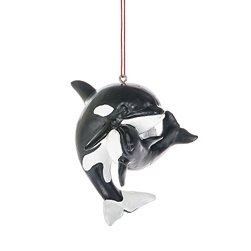 Midwest CBK 3″ Resin Orca Whale with Baby Ornament