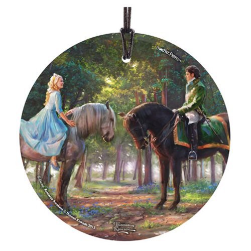 Cinderella Romance Awakens Thomas Kinkade Glass Ornament