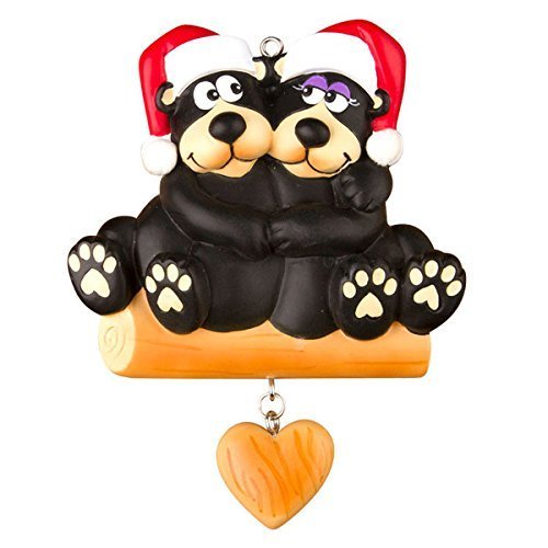 Black Bear Family – Couple Personalized Christmas Ornament by Polar X