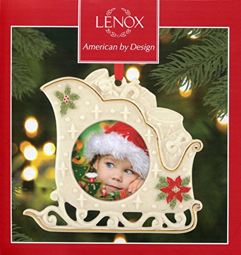 Lenox Porcelain Sleigh Photo Frame Holiday Ornament
