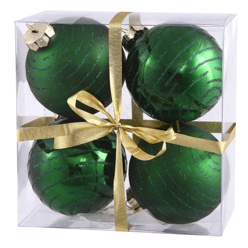 Vickerman 3″ Emerald Ball with Glitter 4 per Box