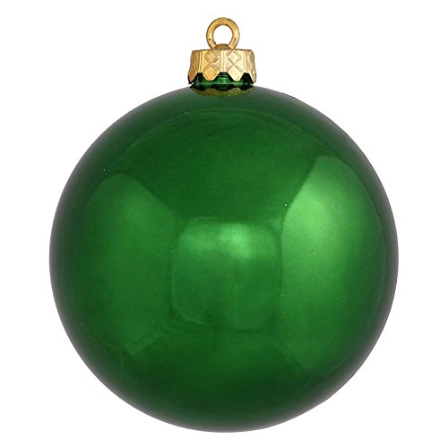 Vickerman 6″ Emerald Shiny Ball Ornament 4 per Box