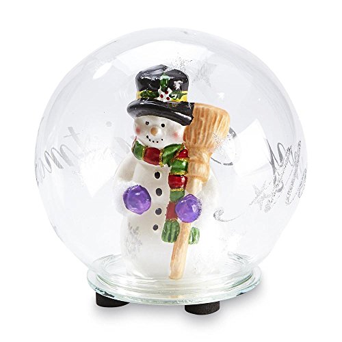 5″ Christmas Hand Blown Glass Snowglobe With Color Changing LED Lights (Snowman)