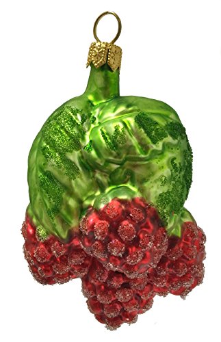 Cluster of Raspberries Polish Glass Christmas Tree Ornament Raspberry Fruit Food