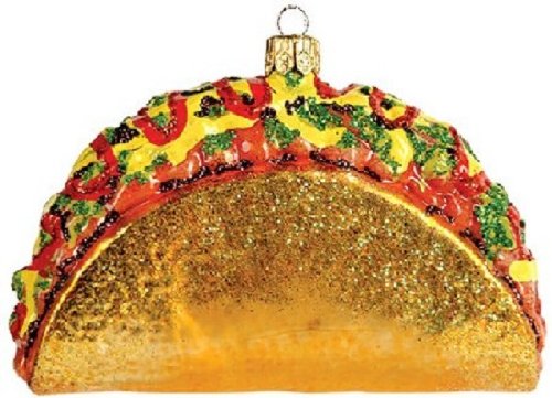 Taco Polish Glass Christmas Ornament Made in Poland Decoration Mexican Food
