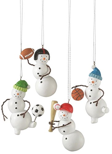 3″ Snowman Wearing Helmet with Football Sports Christmas Ornament